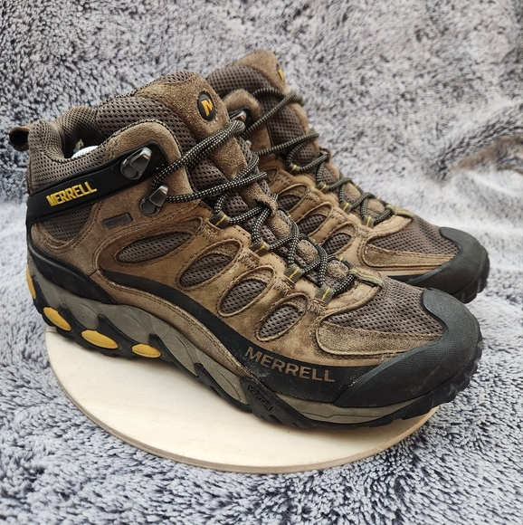 Merrell Other - Merrell Hiking Boots Refuge Core Mid Waterproof Brown Leather Shoes Men’s 10